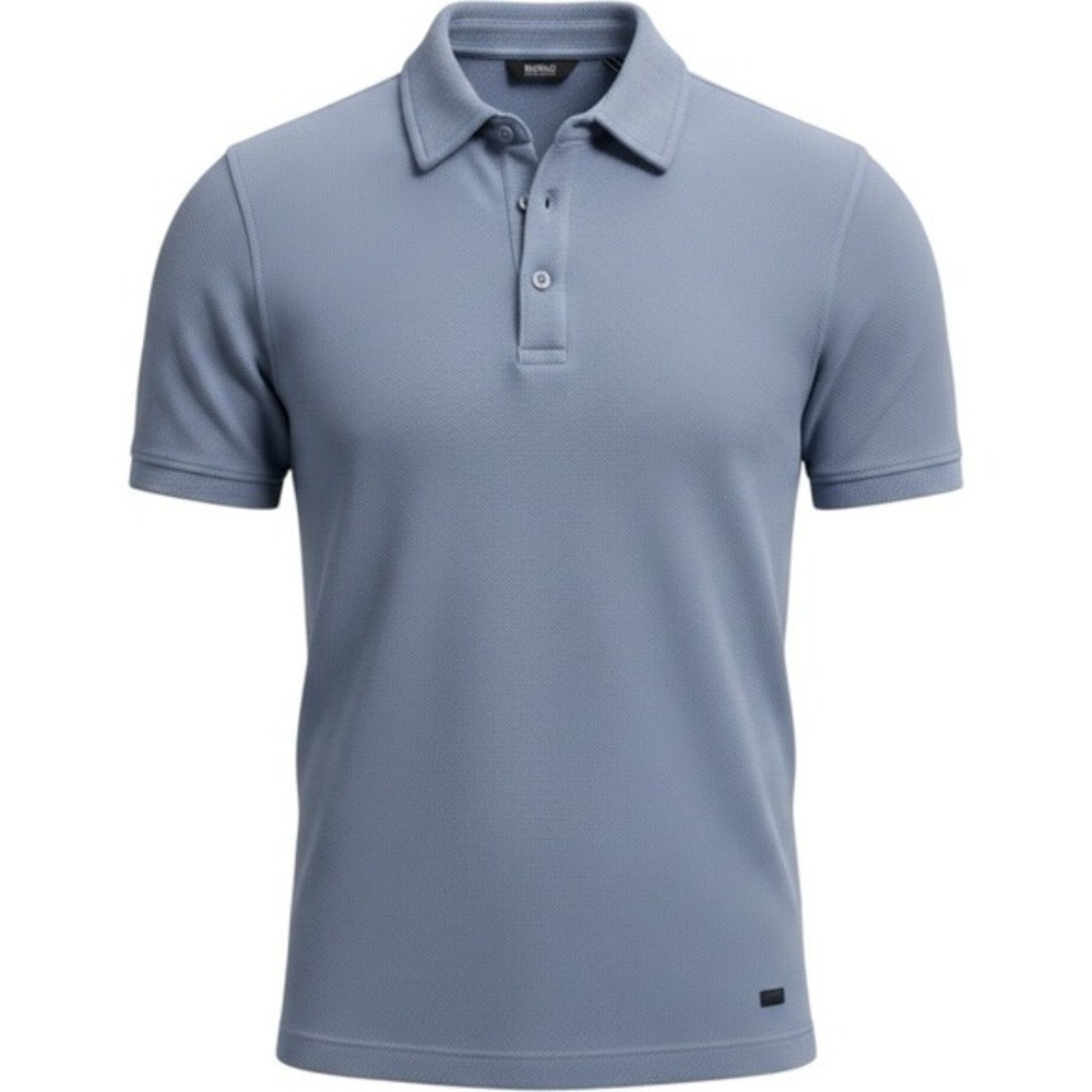 NWT Buffalo David Bitton Men's 100% Cotton Textured Knit Polo Blue Small